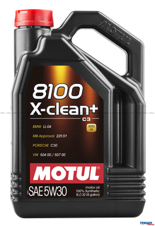 motul-854751 Олива 5W30 X-clean+ 8100 (5L) (LL-04/VW 504 00/507 00/MB 229.51/Porsche C30) (106377/102269)