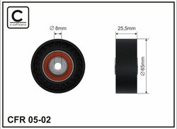 65x8x25.5 Натяжний ролик  A3 1,9TDI 96-,Skoda 1,9TDI 9