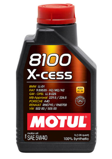 motul-5w401lxcess8100 Моторне мастило 8100 X-CESS 5W40 1L A3/B4, VW 502.00 VW 505.00 Long-Life 01, A40, 229.5 OPEL/GM Diesel LL B-025, RN 0710/0700, FIAT 9.55535-H2, FIAT 9.55535-M2