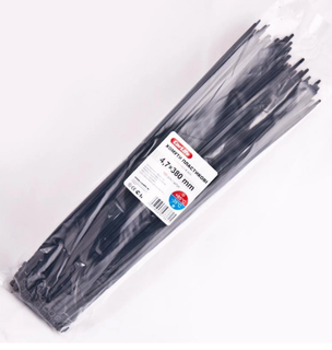 carlife-48x380black Хомути пластикові CARLIFE 4,8x380mm Чорні