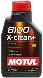 motul-5w301lxclean8100 Моторне мастило X-CLEAN+ 8100 5W30 1L A3/B3 C3 BMW 04, 229.51, C30, 504 00/507 00