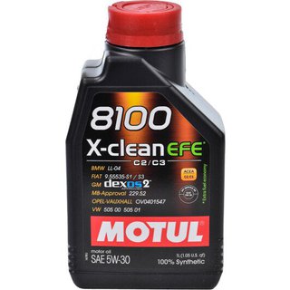 motul-814001 Олива 5W30 X-clean EFE 8100 (1L) (814001) (LL-04/9.55535-S1/S3/229.52/GM DEXOS2/LL-A-025/LL-B-025)