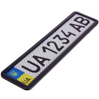vitol-phc75055 Рамка під номерний знак металева з сіткою, чорна