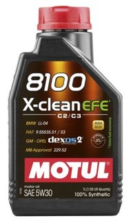 motul-5w301lxcleanefe Моторне мастило X-clean EFE 8100 5W30 1L BMW LL-04, Fiat 9.55535, МВ 229.52, GM dexos 2