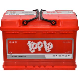 topla-108075 Акумулятор автомобільний Topla Energy 75Ah 750A 12V 108075 «+» праворуч (108075)