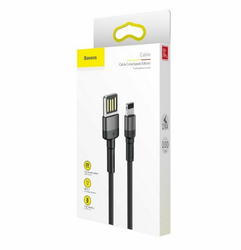 Кабель Baseus Cafule Cable（special edition）USB For iP 2.4A 1M Grey+Black