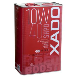 xado-xa26249 Напівсинтетична олива XADO Atomic Oil 10W-40 SHPD (SL/CI-4) RED BOOST 4L