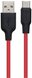 Кабель HOCO X21 Plus USB to Type-C 3A, 1m, silicone, silicone connectors, Black+Red