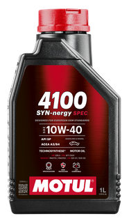motul-10w401lsynnergyspec4100 Моторне мастило 4100 SYN-NERGY SPEC 4100 10W40 1L, ACEA A3/B4, VW 501 01/505 00, MB 229.3, PSA B71 2300, RN0710, API SP