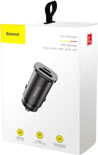 baseus-ccallas01 Автомобільний зарядний пристрій Baseus PPS Car Charger(30W PD3.0 QC4.0+ SCP ) Black