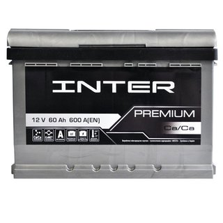 inter-60ah600ar Автомобільний акумулятор INTER Premium 60Ah 600A R+