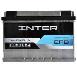 Автомобільний акумулятор INTER EFB 78Ah(Аг) 750A R+ (L3)