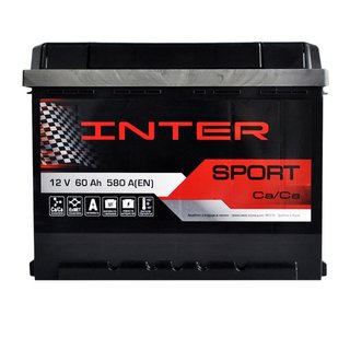 inter-60ah580ar Автомобільний акумулятор INTER Sport 60Ah 580A R+ (L2)